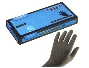 GUANTES LATEX NEGROS  ( Talla M )