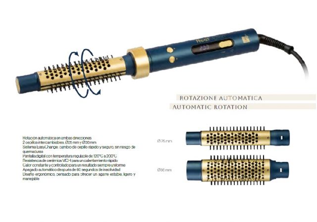 CEPILLO TERMICO ROTATORIO (2 Cabezales 25mm-38mm)