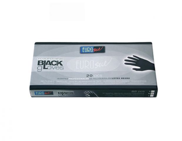 GUANTES LATEX NEGROS  ( Talla S )[20 Unid.]