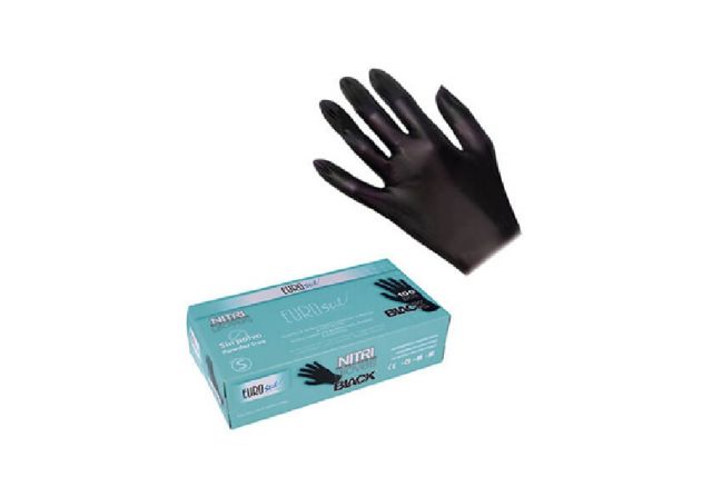GUANTES DE NITRILO NEGRO SIN POLVO T/M (100 Unid.)