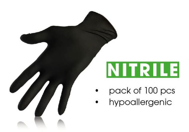 GUANTES NITRILO NEGROS (Talla L) (100 Unid.)